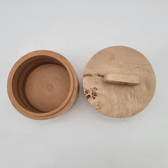 Round Maple Burl Box - Picture 2 of 4